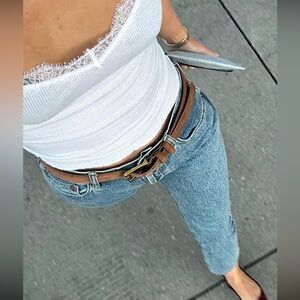 J. Crew suede roller buckle belt M